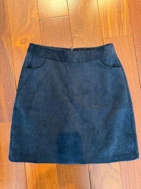 Molly Bracken Black Corduroy A-Line Mini Skirt
